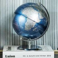 Big Blue Rotating Globe 22X26CM/26X32CM English Home Office Decoration European Style Light Luxury Creative Crafts Ornament New