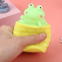 【CC】 1pc Squeeze Frog Cup Colorful Tricky Fidget Stress Rubber Sensory Color