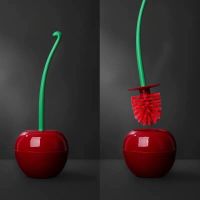 Red Toilet brush Toilet Brush &amp; Holder Set toilet holder bathroom accessories Creative Lovely Cherry Shape Lavatory Brush Showerheads