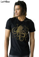 Octopus Japanese Art Calligraphy T Shirt Anime Japan Mens Tshirt Print T Shirt Loose Tees Japanese 100% Cotton Gildan