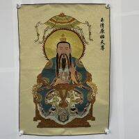 Western Sansheng Portrait Guanyin Trend Buddha Thangka เย็บปักถักร้อยภาพวาด Hall ตกแต่งบ้าน