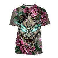 Summer Crewneck mens 3D Hania T-shirts Harajuku punk style short sleeve slut unisexes large size Samurai short sleeve