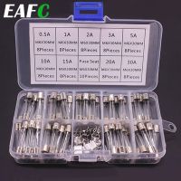 100/72pcs Car Fast blow Glass Fuses Car Glass Tube Fuses 0.2 20A 0.5 30A Assorted Kit for Car Light Inflator vacuum Cleaner