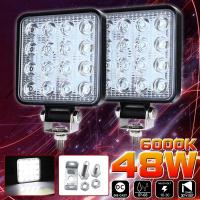 [ANYA Auto Parts] ไฟ Led 12V Offroad Mini 16LED 48W ไฟ LED ทำงานบาร์สแควร์ตัดหมอกสปอตไลท์24โวลต์ไฟ LED บาร์สำหรับรถ ATV รถบรรทุก4X4 4WD รถ SUV