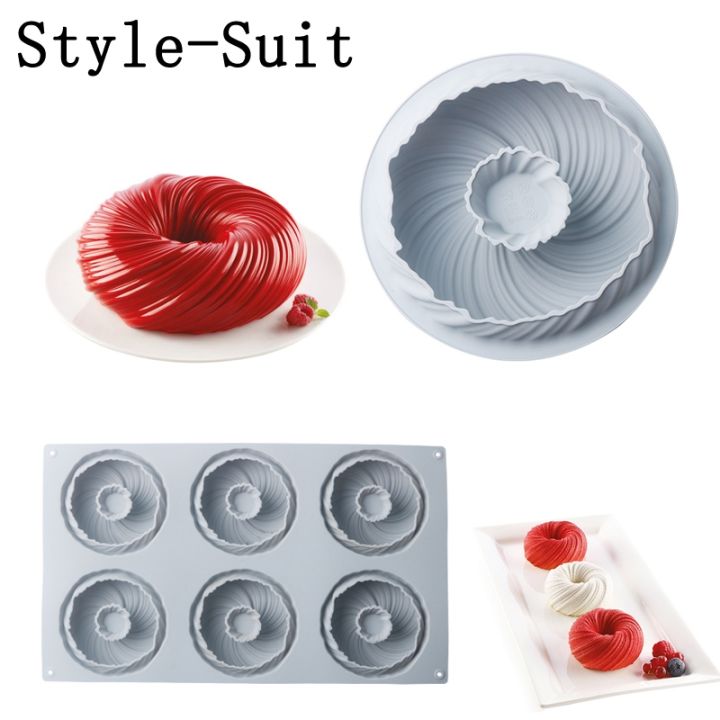 meibum-spiral-donut-french-dessert-silicone-cake-mold-homemade-party-chocolate-mousse-pastry-mould-decorating-tray-baking-tools