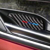 、‘】【’ 4Pcs/Lot Interior Accessories Carbon Fiber Door Handel Bowl Auto Stickers Decal Covers For BMW 5 Series G30 Styling