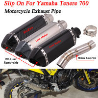 Slip On For YAMAHA Tenere700 XTZ700 2019 2020 2021 Motorcycle Exhaust Escape System Modify Middle Link Muffler DB kille