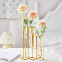 Glass Vase Hydroponic Home Decoration Accessories Flower Vases Glass Plant Holder Flower Arrangements Metal Vases Wedding Decor