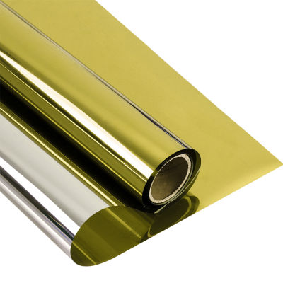 【♘COD Free Cas♘】 shang815558 เสื้อกันหนาว Sunice Gold แสงสะท้อนสีเงินกระจกเงาทางเดียวฟิล์มหน้าต่าง Self-Adhesive ความเป็นส่วนตัว Tint ใช้สำหรับสำนักงานบ้าน Multi-ขนาด