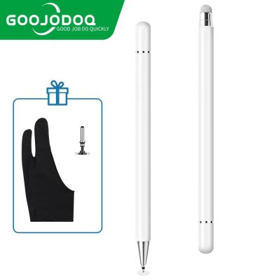 GOOJODOQ ปากกา Stylus สากลแบบ2-In-1,อลูมิเนียมดูดซับปากกาอัตโนมัติสำหรับแท็บเล็ต Ipad ปากกาสัมผัสสไตลัสโทรศัพท์