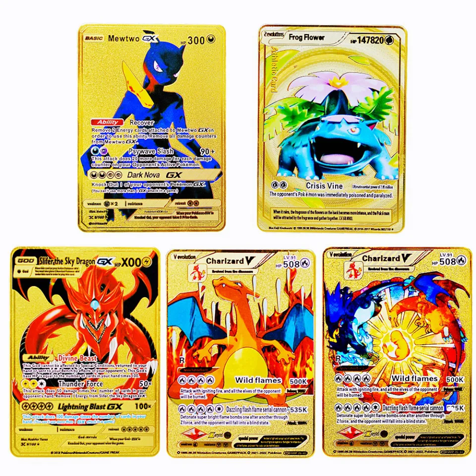 One Pcs Original Cartas Pokemon Cards Metal Toy 88x63mm Cartoon