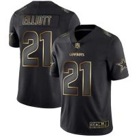 High quality olive clothing Men NFL Rugby Denim Jersey 21 ELLIOTT 54 SMITH Black Tribute Edition Short Sleeve Football Jersey