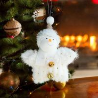 ตุ๊กตาหิมะตุ๊กตากระดิ่งดาวห้าแฉก TOMAKI ซานตาคลอส/กวางเอลก์ของตกแต่งวันคริสต์มาสน่ารักจี้ต้นคริสต์มาสเล็กบ้าน