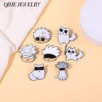 Jujutsu Kaisen Enamel Pins Gojo Satoru Eye Patch White Hair White Cats Clothes Hat Decorative Brooches Badges Gift for Anime Fan