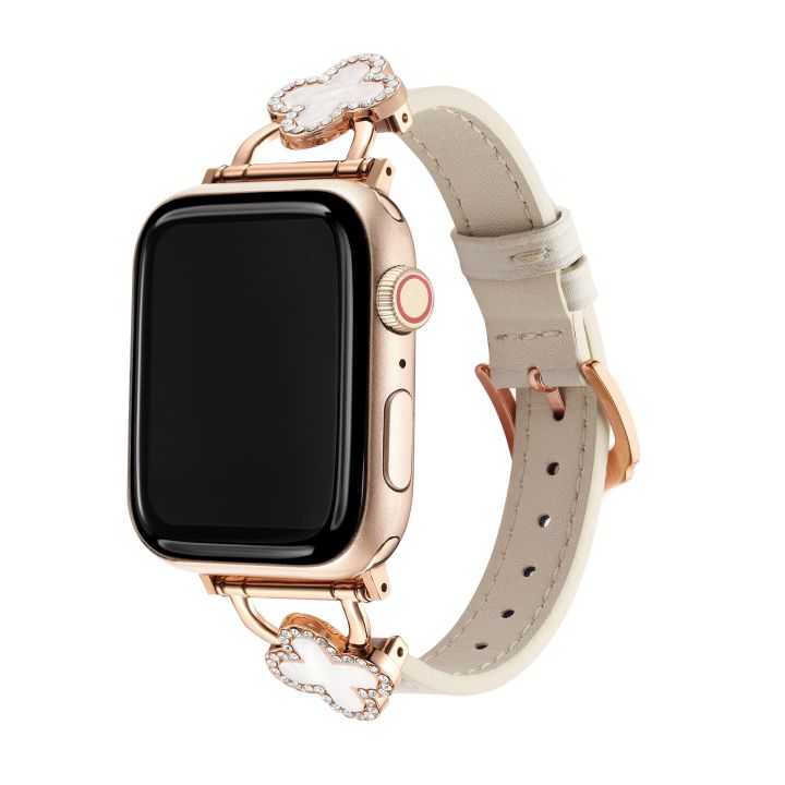 hot-sale-new-applicable-four-leaf-metal-leather-iwatch-applewatch