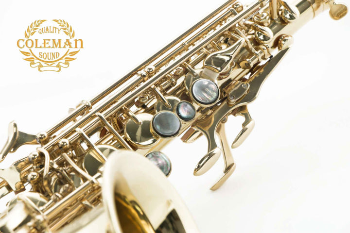 แซกโซโฟน-saxophone-curved-soprano-coleman-cl-331s-clear-lacquered
