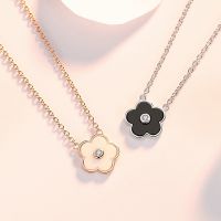 [COD] wheel ceramic all-match diamond-encrusted necklace gift wholesale minority light luxury high-end four-leaf clover chain