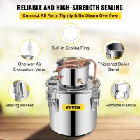 VEVOR 3 5 8 Gal เครื่องเครื่องกลั่นแอลกอฮอล์ Moonshine อุปกรณ์การบ่มเบียร์สำหรับเครื่องใช้ภายในบ้านชุดเครื่องกดไวน์แบบอัตโนมัติ DIY