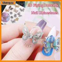 SHENGZU ทำเล็บมือ DIY ล้อแม็ก ทองเงิน คริสตัลสุดหรู เล็บ Rhinestones เพทาย ผีเสื้อบิน 3 มิติ