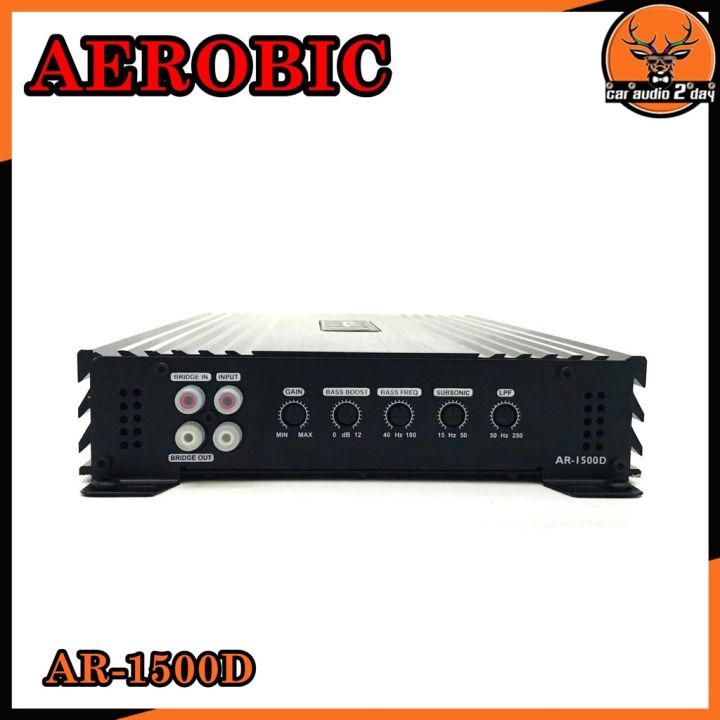 พาเวอร์แอมป์ติดรถยนต์-aerobic-รุ่น-ar-1500d-คลาส-d-แรงๆดีๆสีดำ-กำลังขับ-1500w-ขับกลางได้-ขับเบสได้-เครื่องเสียงรถยนต์