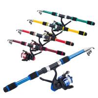 Portable 1.8m Telescopic Fishing Rod 5.5:1 Gear Ratio Spinning Fishing Reel Set With Fishing Line Fishing Gear Rod Combo Accessories