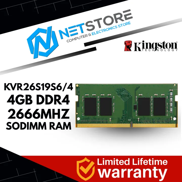 KINGSTON 4GB DDR4 2666Mhz SODIMM LAPTOP RAM - KVR26S19S6/4 | Lazada