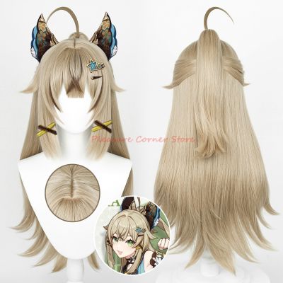 Genshin Impact Kirara Cosplay Wig Light Brown Heat Resistant Synthetic Wig With Ponytail  Kirara Cosplay Wigs