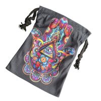 HOT TIQAIASGOP 105 Tarot Pouch Double Side Printed Tarot Dice Bag Tarot Card Holder Jewelry Bags Drawstring Hamsa Hand Gift Bags For Tarot Cards