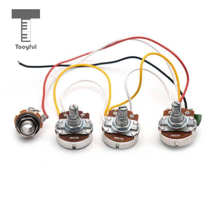 tooyful-durable-jazz-bass-circuit-wiring-harness-kit-tone-volume-control-a250k-b250k-pots-socket