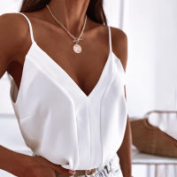 2021 Summer New French Casual Suspender Vest Basic V-Neck Loose Suspender Womens Tops All Neon Store Clothes Tops for Women