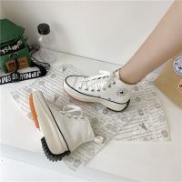 Ulzzang Sneakers Womens High Top Sports Shoes R Platform Thick Bottom Sepatu Wanita Sneakers Lace-up Korea Casual Fashion Sneakers