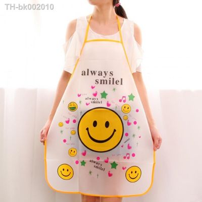 ✑ 70x50cm Cute Kitchen Household Adult Antifouling Apron Sleeveless Waterproof PVC Cartoon Printed Women Aprons Cleaning Accessory