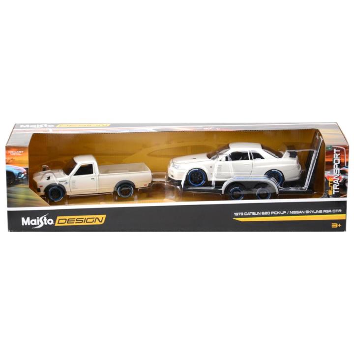 maisto-1-24-1973-datsun-620-pick-up-amp-skyline-r34-gt-r-static-die-cast-vehicles-collectible-model-sports-car-toys