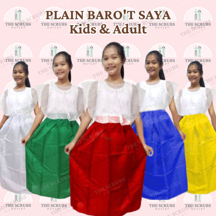 TSO Plain Baro't Saya Set Nylon Kimona Filipiniana For Kids and Adult ...