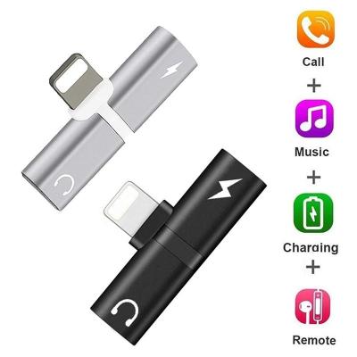 ตัวแยกสายชาร์จและตัวแปลงหูฟังแบบพกพา 2 IN 1 สำหรับ IPhone 7,ฮอตสปอต! 2 In 1 Splitter Dual Lightningอะแดปเตอร์เสียงสำหรับiPhone Mini USBอะแดปเตอร์ชาร์จในรถยนต์
