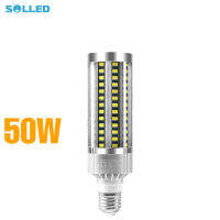 SOLLED โลหะ50W เกรดเชิงพาณิชย์หลอดไฟ Led ทรงข้าวโพด Fanless E27 E39ขนาดใหญ่5000K หลอดฟลูออเรสเซนต์5435ลูเมนสำหรับโรงรถคลังสินค้าที่จอดรถ