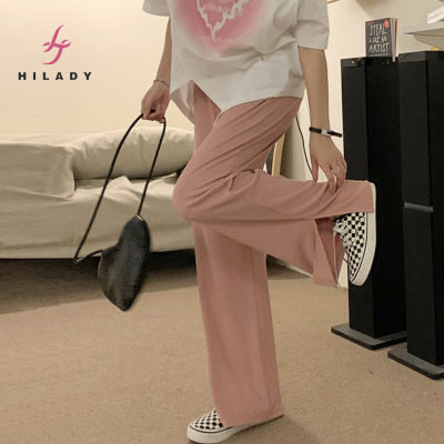 HILADY เอวสูงเรียบง่ายลำลองกางเกงลำลองผู้หญิงแยกตรง