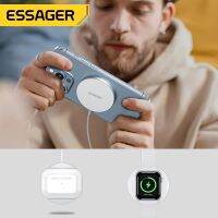 Essager Magnetic Induction Wireless QI charger 3 in 1 phone Fast Charging Stand For Iphone14 Airpods Pro Apple watch Ios Macsafe Wall Chargers