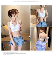 พร้อมส่ง?Sanay Bra?(N611) เสื้อครอปสั้นคล้องคอ สีเอิร์ธโทนสวย