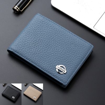 （Layor wallet）กระเป๋าสตางค์หนังแท้100 Dompet Lembut บางเฉียบสำหรับรถนิสสัน,กระเป๋ากระเป๋าเงินใส่บัตรเครดิตขนาดเล็กซองใส่บัตรผู้ชายบางที่ใส่บัตร