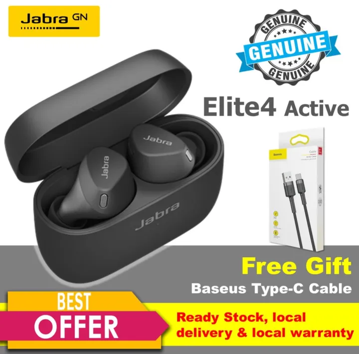 Original Jabra Elite 4 Active True Wireless Earbuds Active Noise Cancellation (ANC) & TWS