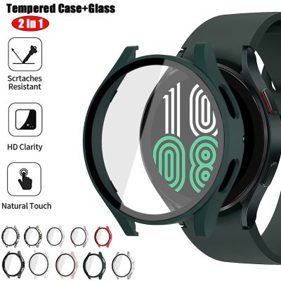 Tempered Case Glass Cover for Samsung Galaxy Watch 4 40mm 44mm PC Matte Case Protective Bumper Shell Watch Accessories 2021 New