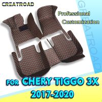 RHD Car Floor Mats For Chery Tiggo 2 Tiggo 3X 2017 2018 2019 2020 Custom Auto Foot Pads Automobile Carpet Cover Interior Accessories