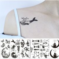 1Pc Waterproof Temporary Tattoo Sticker Whale Rose Forest Tatto Stickers Flash Tattoo Fashion Fake Tattoos for Sexy Women