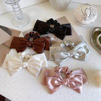 ใหม่แฟชั่น Faux Silk Bowknot ผมวงยืดหยุ่น Smooth Streamer ผ้า Scrunchies ผมหางม้าเชือกผู้หญิง Elegant ผม Ring