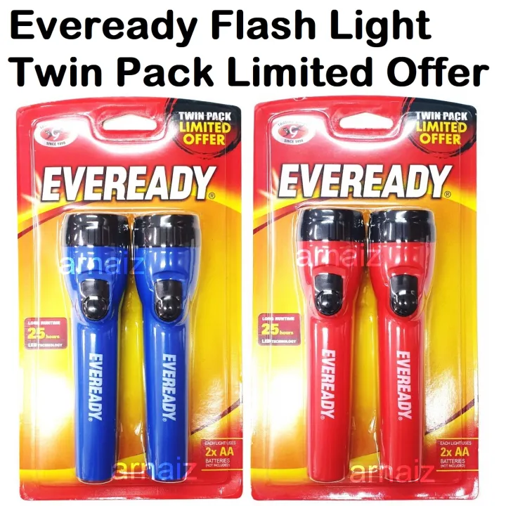 Eveready Flashlight Twinpack Limited Offer (Battery Not Included) LED