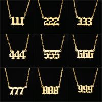 【CW】■№  Hot Selling Digital Necklace for with Numbers 111-999 Pendant Collarbone Chain