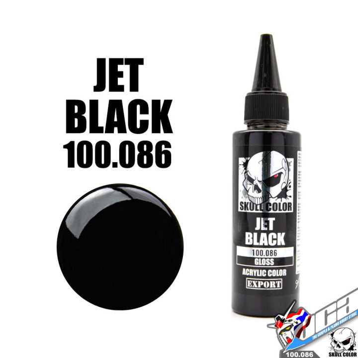 SKULL COLOR 100.086 JET BLACK ACRYLIC COLOR 60ML GLOSS สีอะครีลิกสำหรับพลาสติก โมเดล VCA GUNDAM