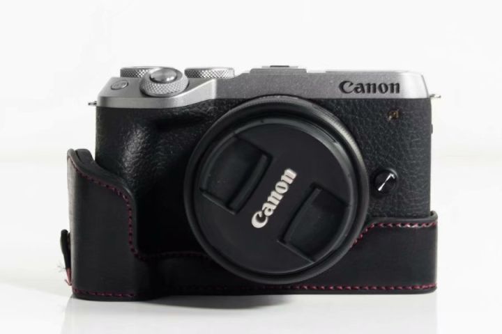 pu-leather-case-bottom-opening-version-protective-half-body-cover-base-for-canon-eosm6-eosm6ii-m6-m6ii-digital-camera