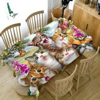 ↂ✻ 3d Kitten Tablecloth Sika Deer Pattern Tablecloth Pad Rectangular Tablecloth Home Kitchen Wedding Decor Anti-fouling Manteles